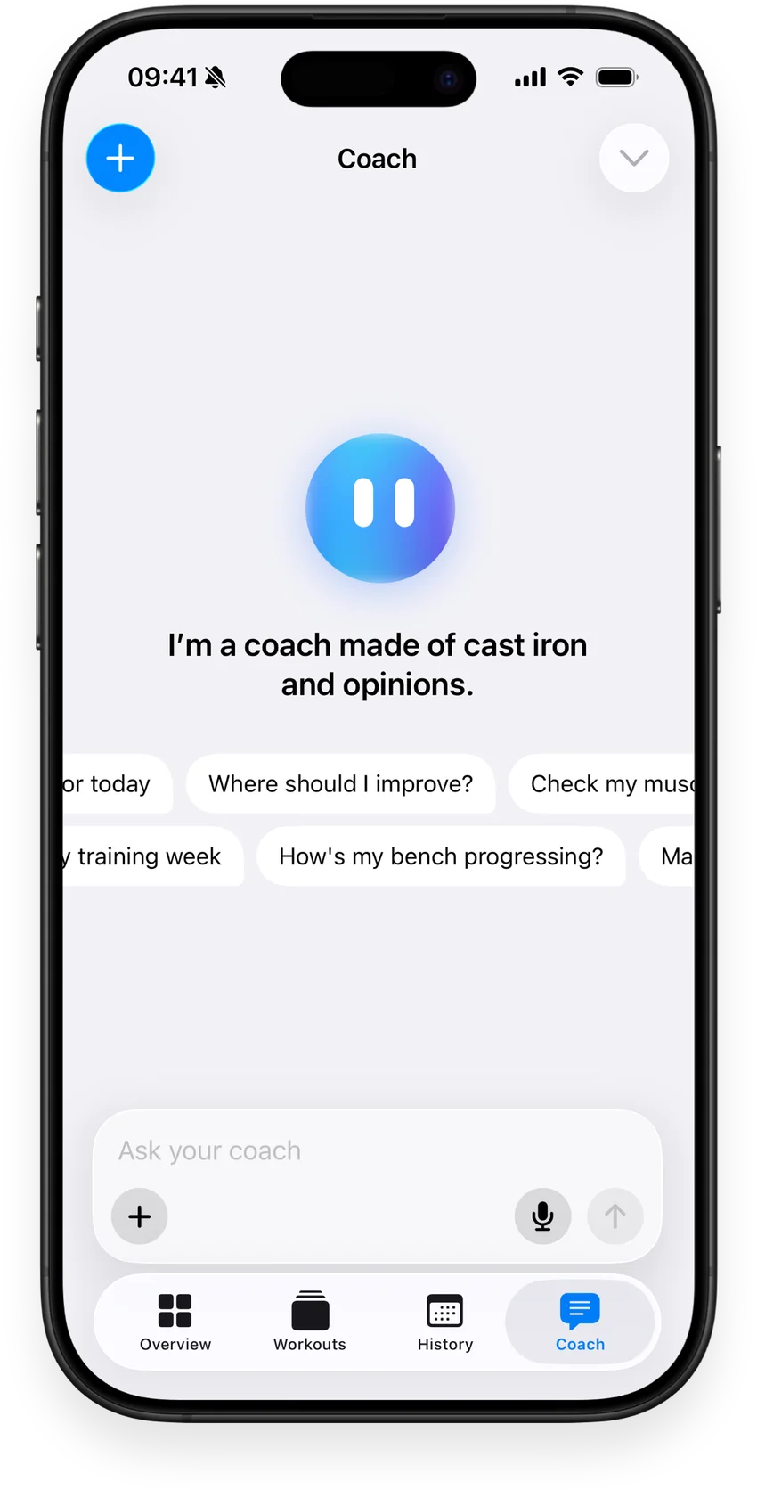Ghisa AI coach on iPhone